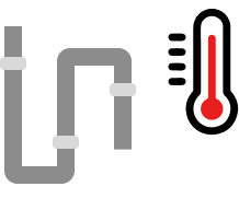 Upp till 65°C framlednings- temperatur (utan elpatron)